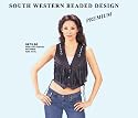 Women's South Western Beaded Design Vest - with Fringe