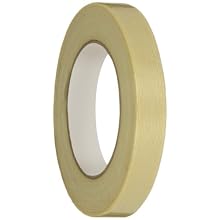 Intertape RG15 Fiberglas Reinforced Polyester Backed Medium Grade Filament Tape, 175 lbs/inch Tensile Strength, 54.8m Length x 18mm Width, Natural (Case of 48 Rolls)