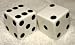 Rare Vintage Huge White Opaque French Bakelite Dice Pair