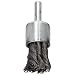 Weiler Wire End Brush, Hollow End, Round Shank, Steel, Partial Twist Knotted
