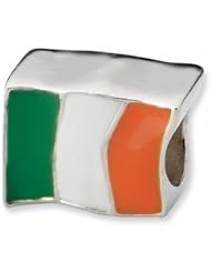Sterling Silver Reflections Ireland Flag Bead QRS1953