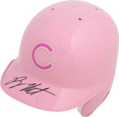 Ryan Theriot Chicago Cubs Autographed Riddell Pink Mini Helmet