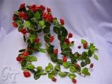 70cm Artificial Silk Flower Rose w/ Buds Trailing Plant for Hanging Basket (Red) from GT Decorations
