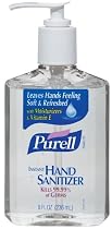 Purell Instant Waterless Hand Sanitizer, 8-Ounce Bottles (Pack of 6), Package may vary.