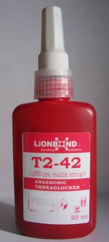 LiONBOND T2-42 Middle Strength Thread Locking Compound, 50 mL Bottle, Blue