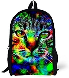 Women Girls Travel Satchel Backpack Owl Cat Rucksack Shoulder Bookbag School Bag Color: cat design