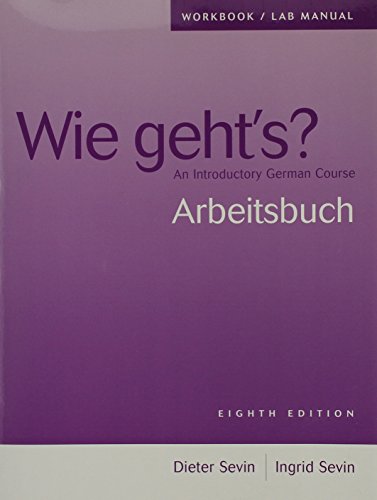 Workbook/Lab Manual for Wie geht's?: An Introductory German Course, 8th
