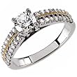 Two Tone Conjure Diamond Ladies Engagement Ring (Center stone is not included)