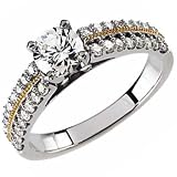 Two Tone Conjure Diamond Ladies Engagement Ring (Center stone is not included)