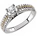 Jewelry : Two Tone Conjure Diamond Ladies Engagement Ring (Center stone is not included)