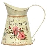 Belle Jardiniere Decoupage Tin Small Pitcher Set of 2 - 6 1/4"x8 1/4"H