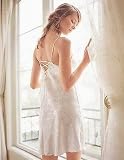 Waooh - Lingerie Sexy - Robe de nuit longue en satin - Blanc
