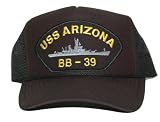 Navy Ship Trucker Mesh Caps USS Arizona Bb-39