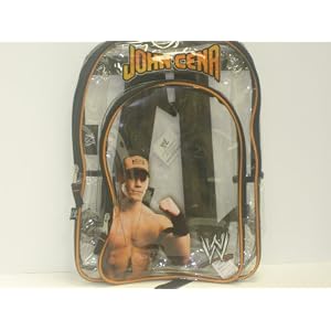 Clear Backpack WWE John Cena Licensed clear/mesh backpack