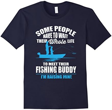 Men's I'm Raising My Fishing Buddy Dad's Fishing T-Shirt Large Navy