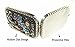 Ivenf Antique Pewter Castle & Flower Square Vintage Compact Purse Mirror