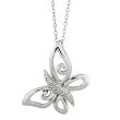 FOJO's Diamond in Sterling Silver Butterfly Pendant (.10 ct. tw.)