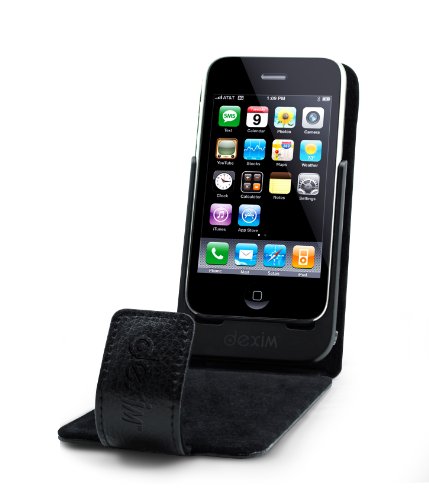 DEXIM BluePack S4 Leather Case with Rechargeable Battery for iPhone 3G/3GS and iPod Touch 2G - Black