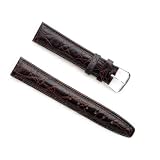 BANDA LEATHER WATCHBAND AFRICAN CROCODILE GRAIN LEATHER WATCH BAND WITH STAINLESS BUCKLE... by Caddy Bay Collection