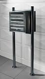 Produkt-Bild: Design Briefkastenanlage / Briefkasten aus Edelstahl, Standbriefkasten / Postkasten mit Zeitungsfach, Stand Edelstahlbriefkasten US Post / Mail Box - Briefk&auml;sten - B-Ware