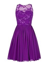 Chiffon Scoop Neck Pleated Lace Cocktail Short Homecoming Dress/Bridesmaid Dress/Prom Dress/Party Dress 