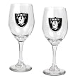 NFL Oakland Raiders 14-Ounce Wine Glass (Set of Two)