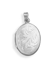 .925 Sterling Silver Fair Trade Oval Etched Locket