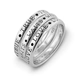 Sterling Silver True Love Waits Purity Stackable Ring - Size 7
