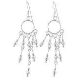 Sterling Silver Dream Catcher Dangle Earrings
