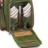 Picnic Time Caddy Golf Cooler Backpack w/ Wine & Cheese Service For 2 (Pine Green)