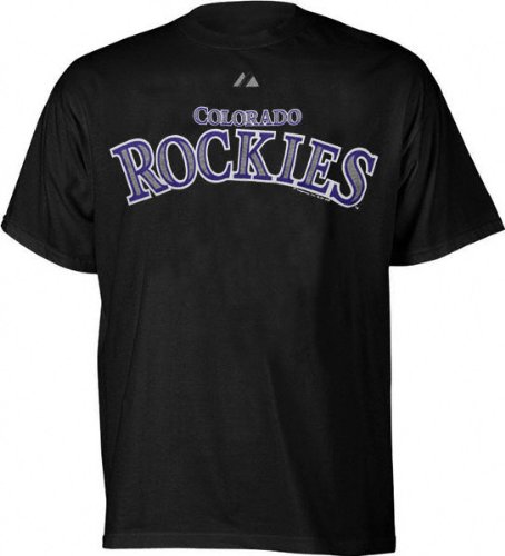 Buy Colorado Rockies Youth Black Wordmark Tee