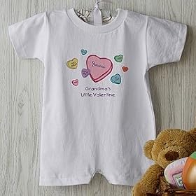 Candy Hearts Personalized Valentine's Day Baby Romper