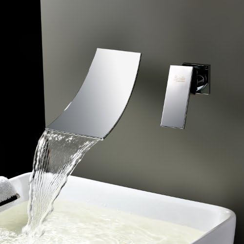 Sprinkle Wall Mount Waterfall Widespread Contemporary Bathroom Sink Faucet Bathtub Mixer Taps Long Curve Spout Bath Shower Faucets Single Handle Two Holes Lavatory Plumbing fixtures Unique Designer Vessel Sink Faucets