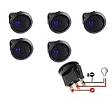 Lot5 New 12v Round Rocker Toggle Switch Blue Led Spst For All