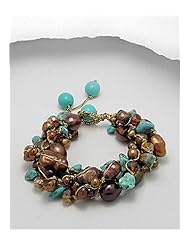 Japanese silk cord Dyed Fresh Water Pearls Bracelet
