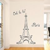Eiffel Tower Ooh La La Paris 6ft tall Wall Sayings Decal Vinyl Wall Art Words Vinyl Lettering