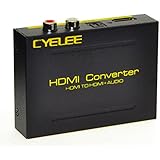 Cyelee Full HD 1080P 3D HDMI to HDMI + Optical SPDIF + RCA L / R Audio Video Extractor Converter(HDMI input,HDMI+ Audio output)-Include AC Adapter