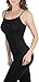 ToBeInStyle Women’s Long Layering Cotton Tank Top w/Adjustable Spaghetti Straps - Medium - Black