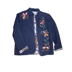 Buy Alfred Dunner Color Revival Denim Jean Jacket Open Front by Alfred Dunner