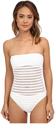 Lauren Ottoman Mesh Strapless One-Piece Swimsuit