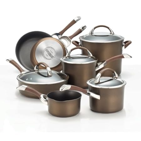 Circulon Symmetry Chocolate Hard Anodized Nonstick 11-Piece Cookware Set