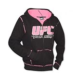 UFC Womens Sherpa Hoodie [Black and Pink]