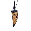 Romantic, Majove Tribal Wooden Pendant on Adjustable Cord Necklace