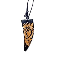 Romantic, Majove Tribal Wooden Pendant on Adjustable Cord Necklace