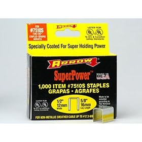 Click here to buy Arrow Fastener 7510S 5 8-Inch T75 Staples (1,000-Pack) by Arrow.