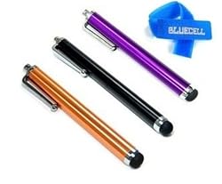 3 Pack of Stylus Black Gold Purple Universal Touch Screen Pen for Ipad 2 Ipod Iphone 4,4S,3g,3gs,4s,kindle fire, Motorola Xoom, Samsung Galaxy Tab 8.9 10.1, Blackberry Playbook HTC Flyer Evo View Tablet Bonus + Bluecell Cable Tie