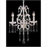 Opulence Mini Candle Chandelier in Antique White and Lime Crystal