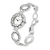 Geneva Platinum Silver Circles Toggle Watch by Geneva