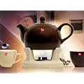 Teekanne ca: 0,8 Liter, braun mit St�vchen creme, Keramik