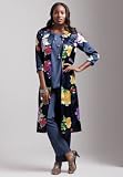 Roamans Plus Size 3pc Floral Duster Pant Suit